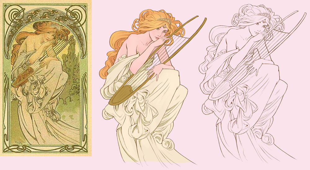 Alphonse Mucha Art Study