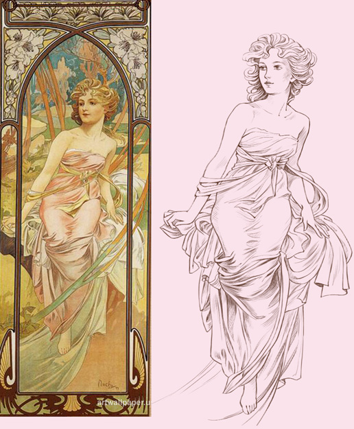 Alphonse Mucha Art Study