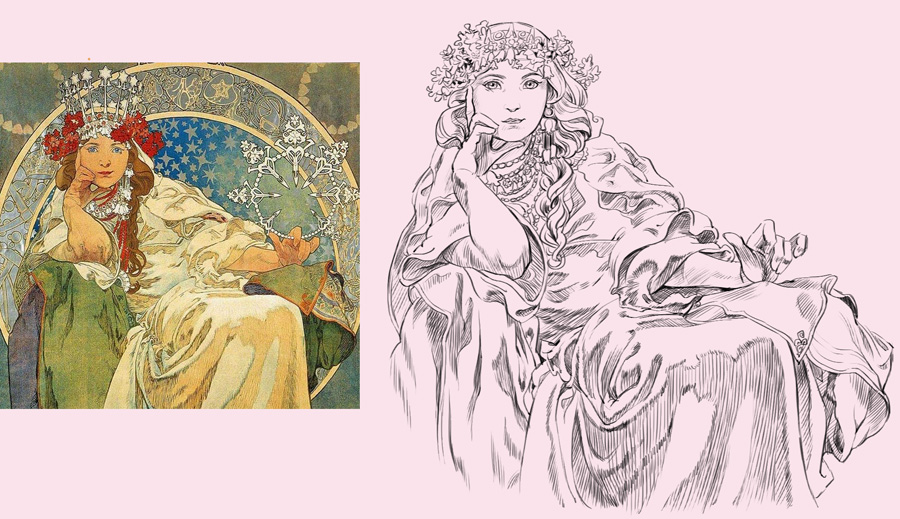 Alphonse Mucha study