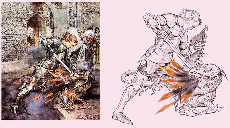 Lancelot Arthur Rackham Study