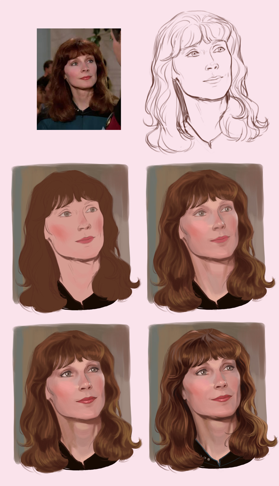 Steps for building a portrait - Beverly Crusher
